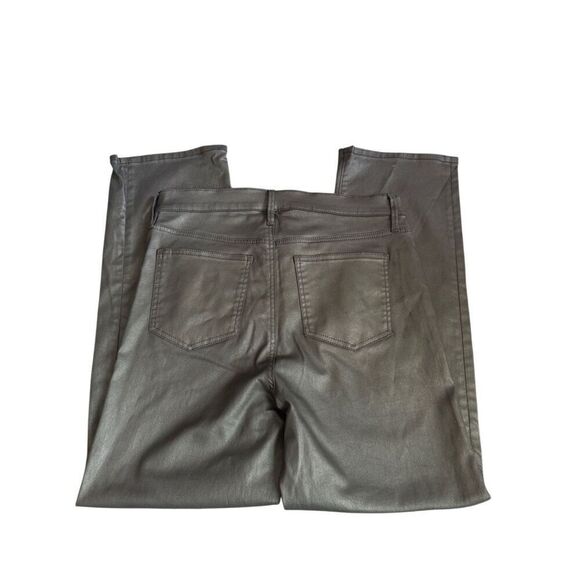 Ann Taylor Coated Wide Leg Crop Pants, Black- 8 - Picture 2 of 5